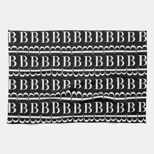 Monogram Initiaal letter B Theedoek (Horizontaal)