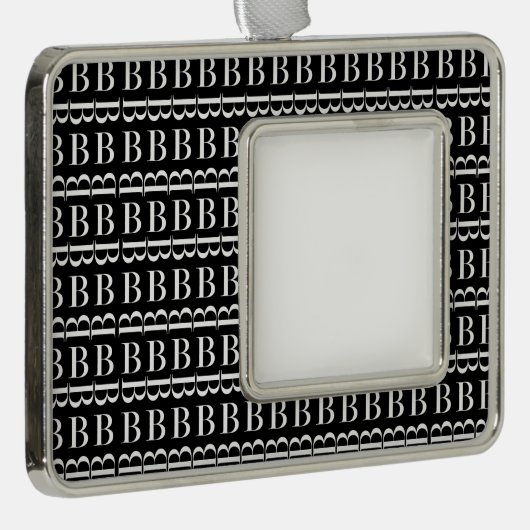 Monogram Initiaal letter B Verzilverd Omlijst Ornament (Rechts)