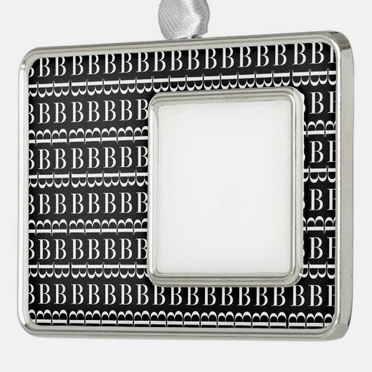 Monogram Initiaal letter B Verzilverd Omlijst Ornament (Links)