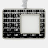 Monogram Initiaal letter B Verzilverd Omlijst Ornament (Voorkant)