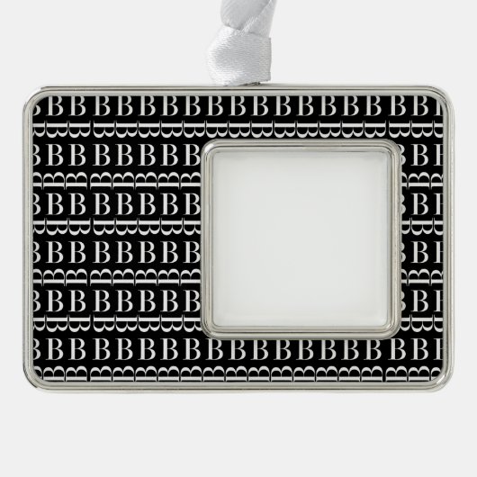 Monogram Initiaal letter B Verzilverd Omlijst Ornament (Voorkant)