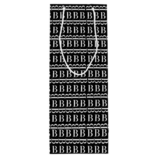 Monogram Initiaal letter B Wijn Cadeautas