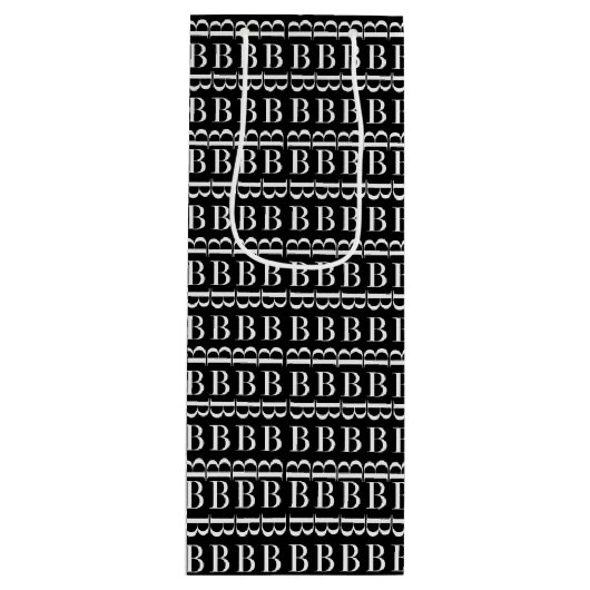 Monogram Initiaal letter B Wijn Cadeautas (Voorkant)