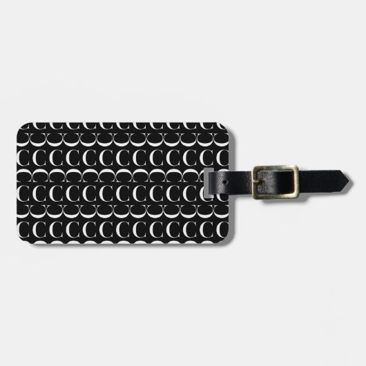 Monogram Initiaal letter C Bagagelabel (Voorkant horizontaal)