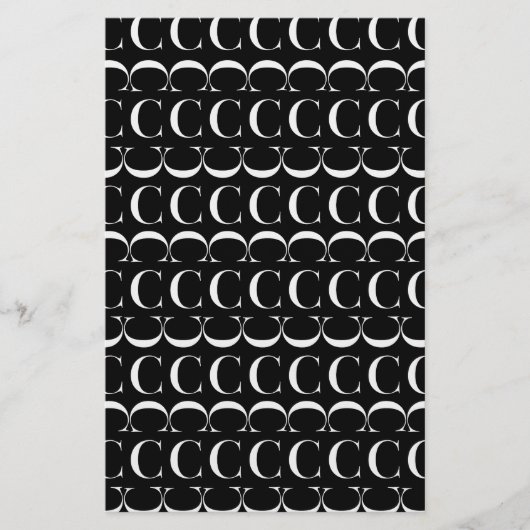 Monogram Initiaal letter C Briefpapier (Voorkant)