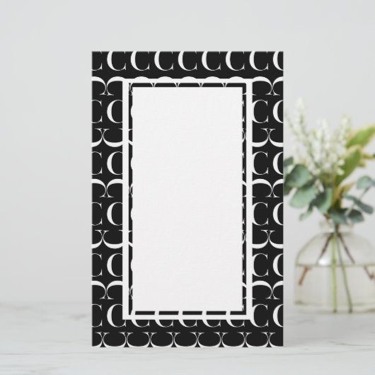 Monogram Initiaal letter C Briefpapier (Staand voorkant)
