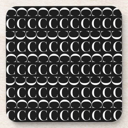 Monogram Initiaal letter C Drankjes Onderzetter (Voorkant)