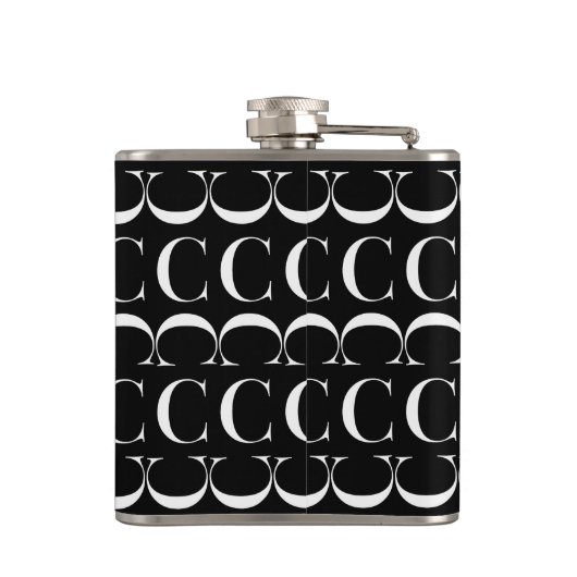 Monogram Initiaal letter C Heupfles (Achterkant)