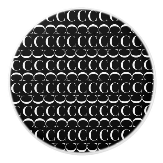 Monogram Initiaal letter C Keramische Knop (Voorkant)