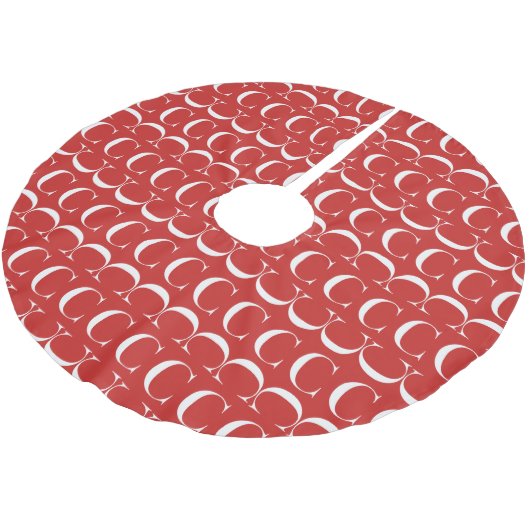 Monogram Initiaal letter C Kerstboom Rok (Gekanteld)
