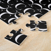 Monogram Initiaal Letter C, kies Achtergrondkleur Legpuzzel (Zijkant)