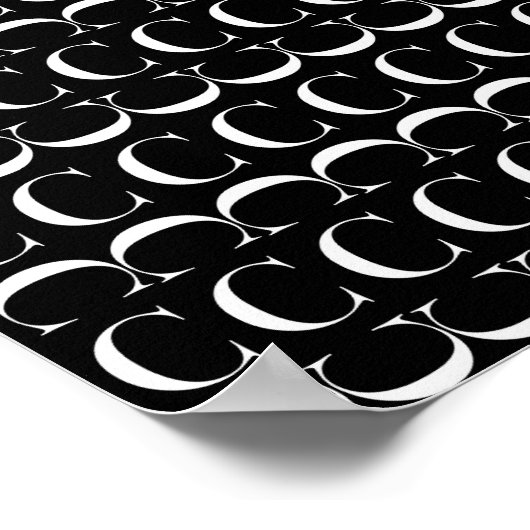 Monogram Initiaal Letter C, kies Achtergrondkleur Poster (Hoek)