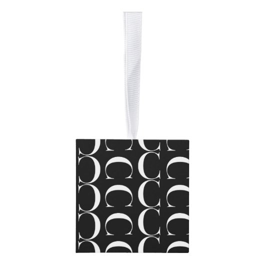 Monogram Initiaal letter C Kubus Ornament (Rechts)