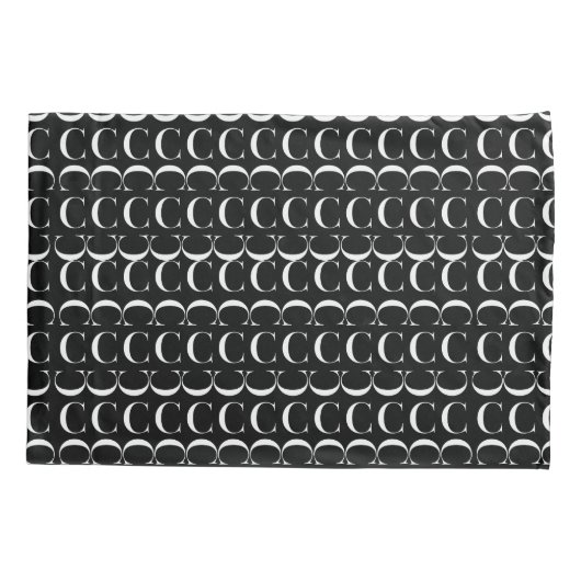 Monogram Initiaal letter C Kussensloop (Achterkant)