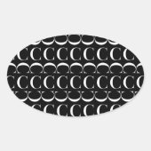Monogram Initiaal letter C Ovale Sticker (Voorkant)