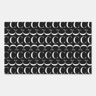 Monogram Initiaal letter C Rechthoekige Sticker