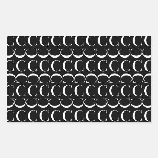 Monogram Initiaal letter C Rechthoekige Sticker (Voorkant)