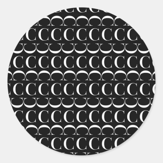 Monogram Initiaal letter C Ronde Sticker (Voorkant)