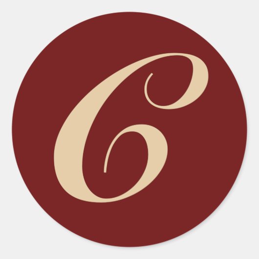 Monogram initiaal letter C Ronde Sticker (Voorkant)