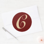 Monogram initiaal letter C Ronde Sticker (Envelop)