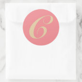 Monogram initiaal letter C Ronde Sticker (Tas)
