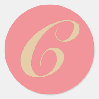 Monogram initiaal letter C Ronde Sticker