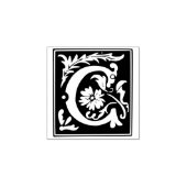 Monogram  initiaal letter C Rubberstempel (Afrduk)