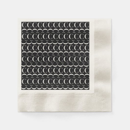 Monogram Initiaal letter C Servet (Voorkant)