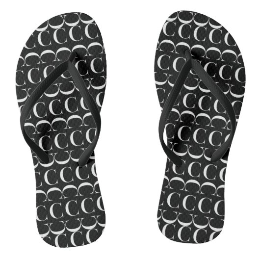 Monogram Initiaal letter C Teenslippers (Voetbed)
