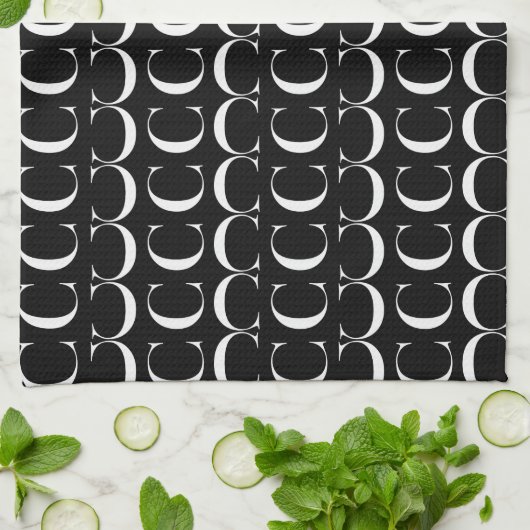 Monogram Initiaal letter C Theedoek (Gevouwen)