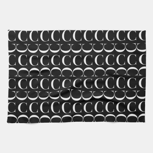 Monogram Initiaal letter C Theedoek (Horizontaal)