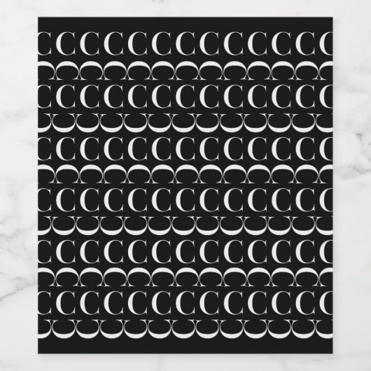 Monogram Initiaal letter C Wijn Etiket (Enkel label)