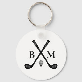 Monogram Initiaal Letter Creëer Uw eigen golfclub Sleutelhanger