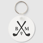 Monogram Initiaal Letter Creëer Uw eigen golfclub Sleutelhanger (Achterkant)