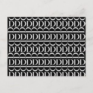 Monogram Initiaal letter D Briefkaart