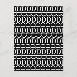 Monogram Initiaal letter D Briefkaart