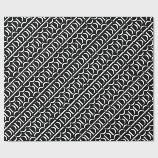 Monogram Initiaal letter D Cadeaupapier (Vlak)