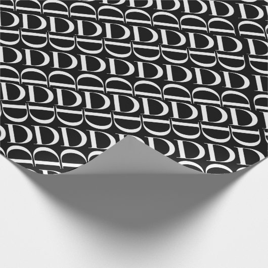 Monogram Initiaal letter D Cadeaupapier (Hoek)