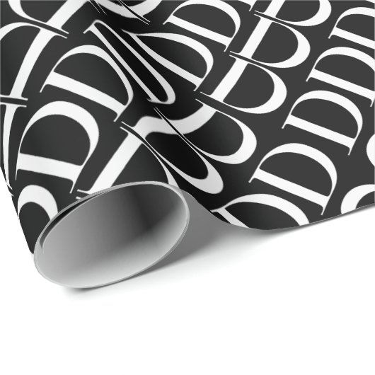 Monogram Initiaal letter D Cadeaupapier (Rol Hoek)