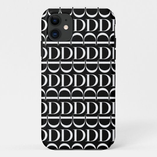 Monogram Initiaal letter D Case-Mate iPhone Case (Achterkant)
