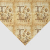 Monogram Initiaal Letter D  Daisy Tekening Tissuepapier (Detail)