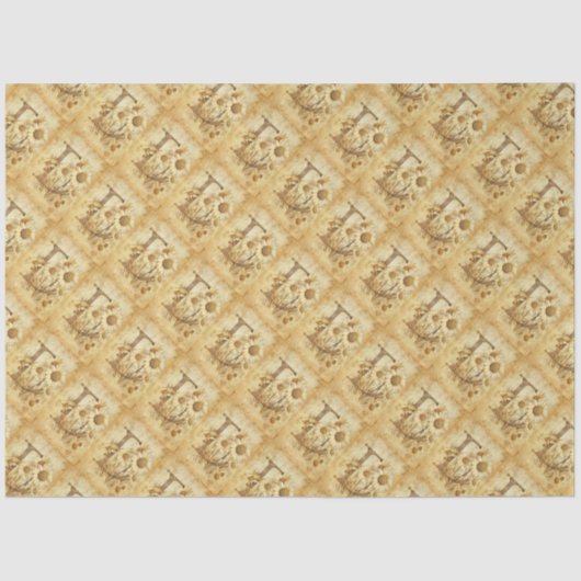 Monogram Initiaal Letter D  Daisy Tekening Tissuepapier (Voorkant)