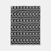 Monogram Initiaal letter D Fleece Deken (Voorkant)
