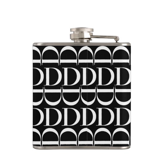 Monogram Initiaal letter D Heupfles (Achterkant)