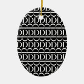 Monogram Initiaal letter D Keramisch Ornament (Voorkant)