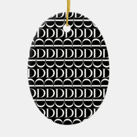 Monogram Initiaal letter D Keramisch Ornament (Voorkant)