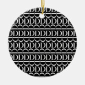 Monogram Initiaal Letter D, kies Achtergrondkleur Keramisch Ornament (Voorkant)