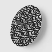 Monogram Initiaal Letter D, kies Achtergrondkleur Ronde Klok (Hoek)