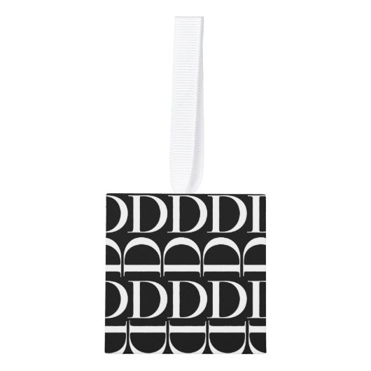 Monogram Initiaal letter D Kubus Ornament (Voorkant)