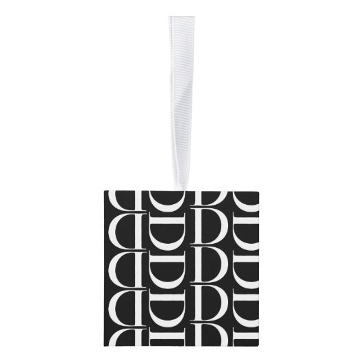 Monogram Initiaal letter D Kubus Ornament (Rechts)